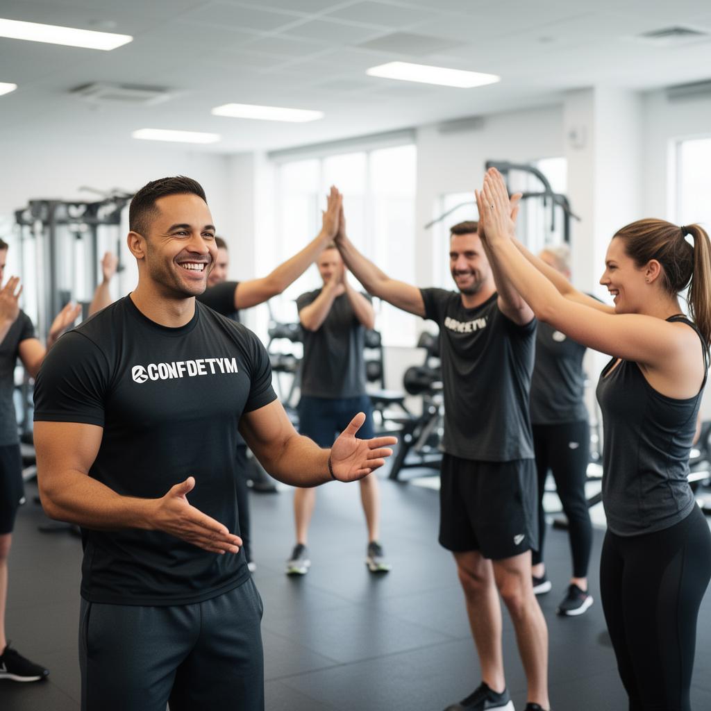 Gym owner coaching athletes while operations run in the background